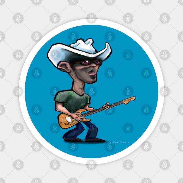 Rocker in Cowboy Hat Magnet by Kevin Middleton